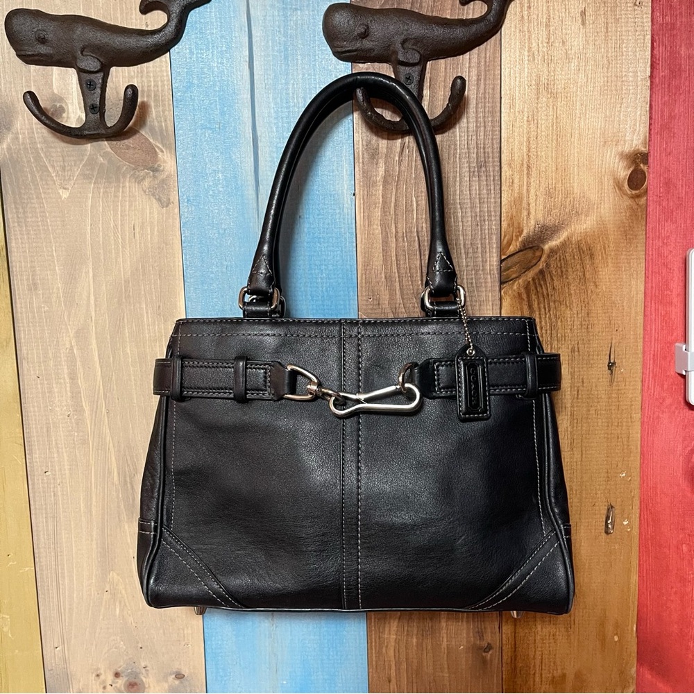 Coach Black Leather Legacy Satchel - Style F11199 AUTH